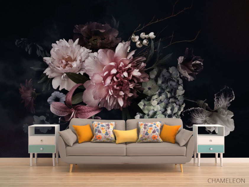 Фотообои Винтажный тёмный букет - 1