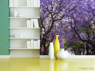 Фотошпалери алея з синіми деревами - 3