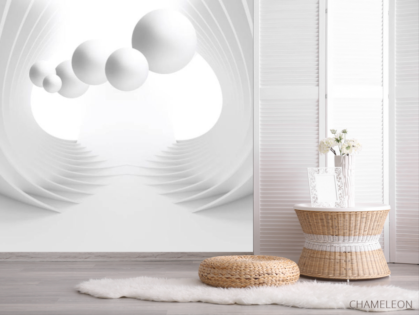 Фотошпалери 3D кулі сірі - 2