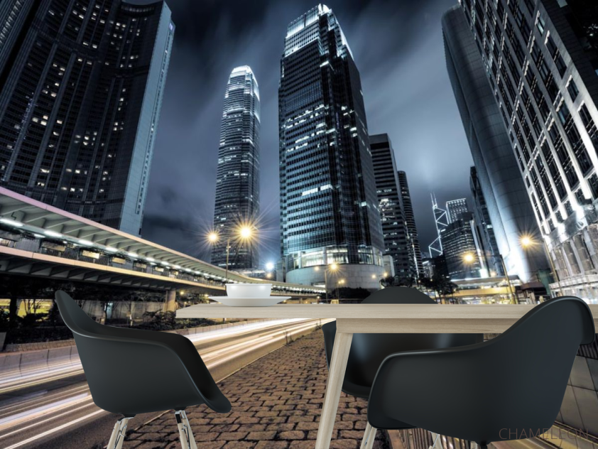 Фотошпалери вечірнє місто перспектива - 1