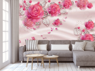 Фотообои 3d розовые цветы - 3