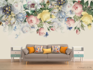 Фотообои Нежные винтажные цветы с потолка - 1