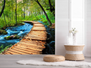 Фотошпалери дерев'яний місток у лісі - 2
