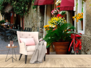 Фотообои Кафе на улочке с цветами - 4