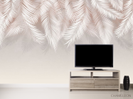 Фотообои графические бежевые пальмовые листья - 2