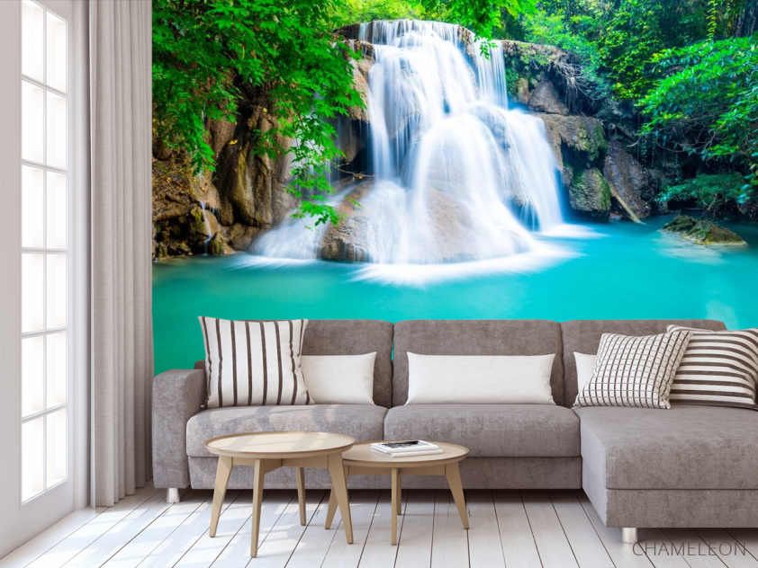 Фотообои водопад и бирюзовое озеро - 3