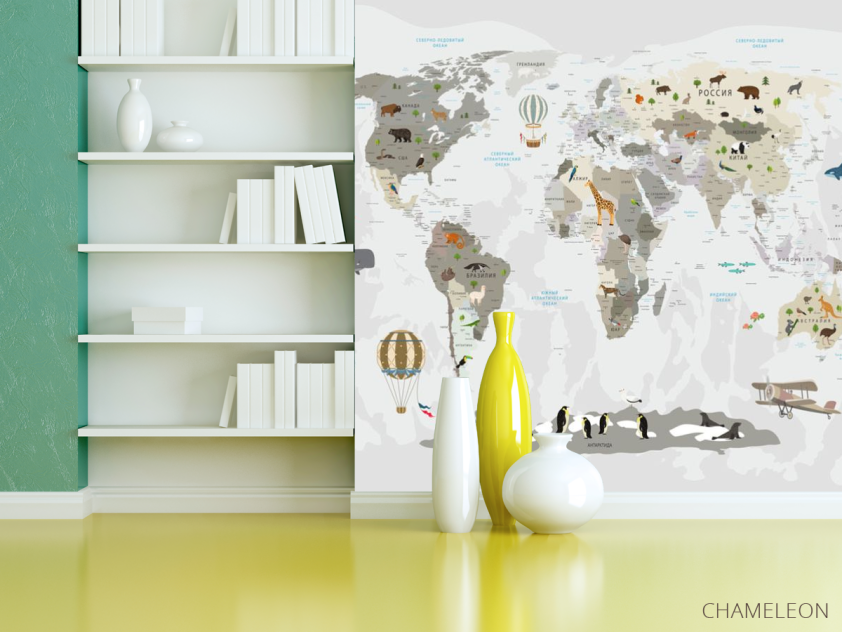 Шпалери в дитячу Карта - 3