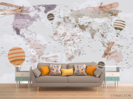 Фотообои Бежевая карта детская - 1