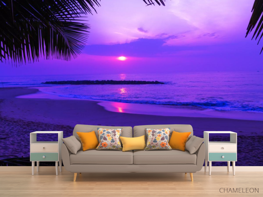 Фотообои Фиолетовый закат над морем - 1