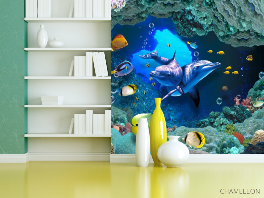 Фотошпалери дельфіни і корали - 3