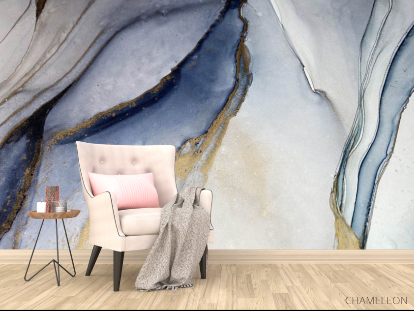 Фотообои fluid art  в синих оттенках - 4