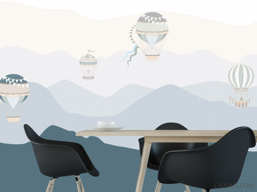 Фотошпалери Гори і повітряні кулі - 1