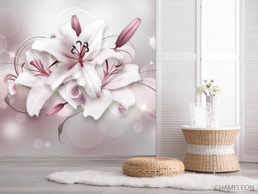 Фотошпалери Лілії 3д - 2