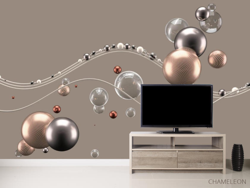 Фотообои Золотые 3д шары - 2