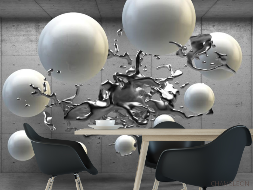 Фотошпалери 3д кулі сірі - 1