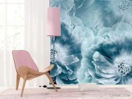 Фотошпалери бірюзові квіти - 4