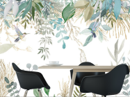 Фотошпалери листя птропіческіе і колібрі - 1