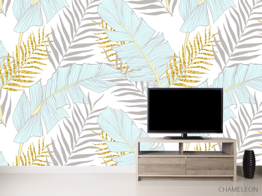 Фотообои перья с золотом - 2