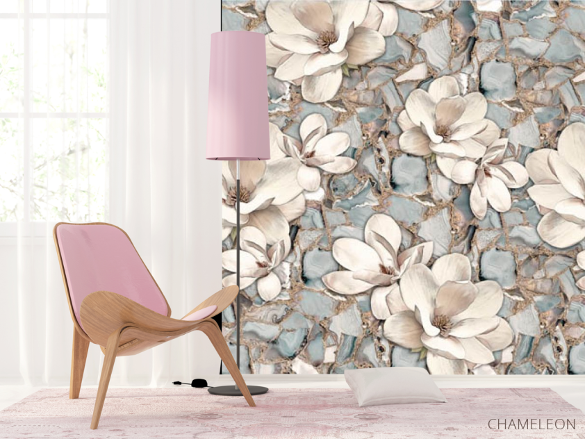 Фотошпалери Магнолія на тлі мармуру - 4