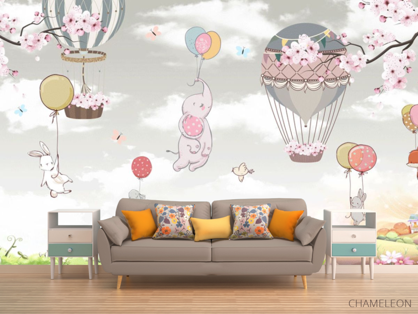 Фотообои Зверинец на шарах - 1