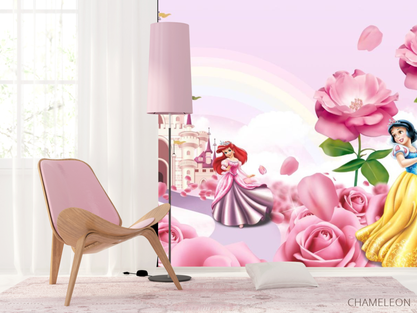 Фотошпалери Рожевий замок з принцесами - 4