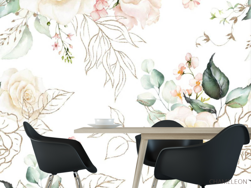 Фотошпалери Аварельні квіти патерн - 1