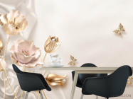 Фотошпалери Золоті квіти 3д - 1