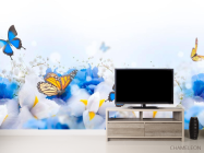 Фотообои Цветы с бабочками - 2