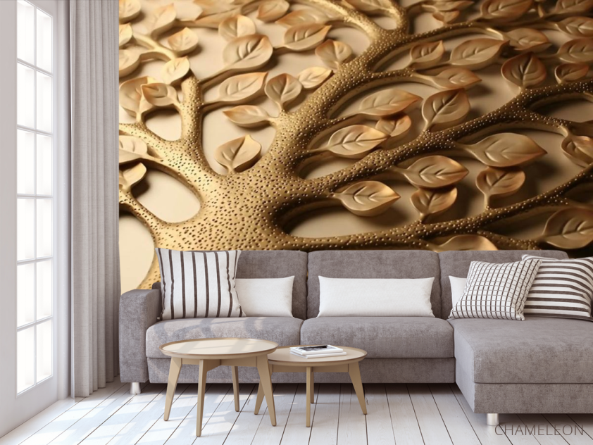 Фотообои золотая ветка - 3