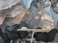 Фотошпалери Сірий Fluid art з золотом - 1