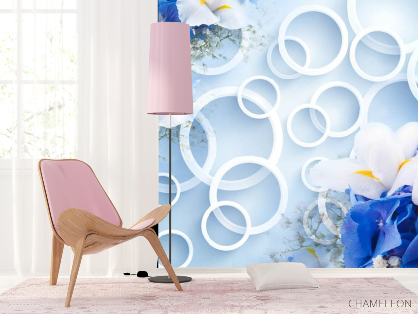 Фотошпалери 3Д кола з квітами - 4