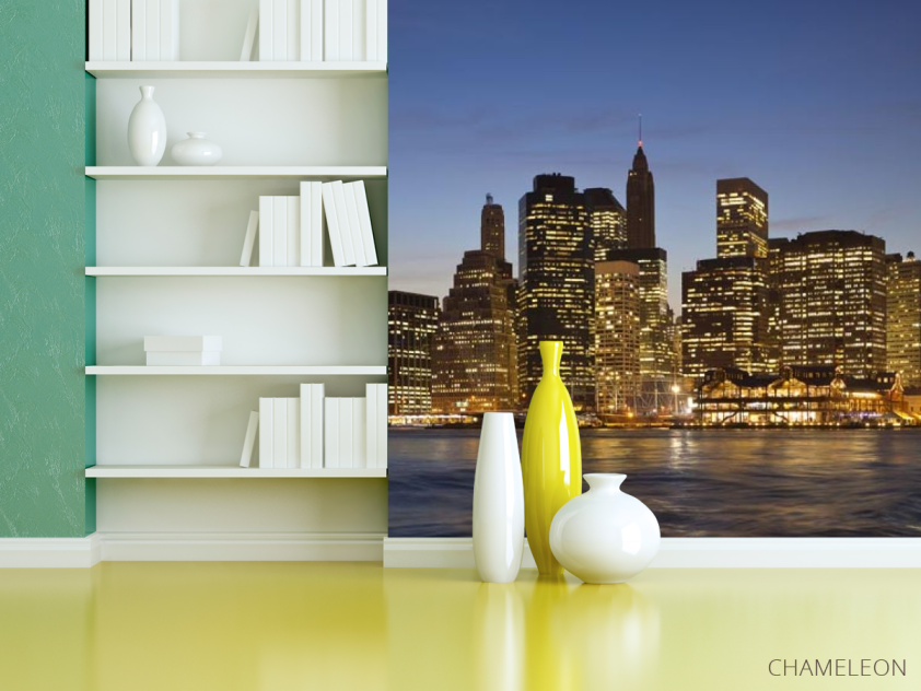 Фотошпалери вечірнє місто над водою - 3