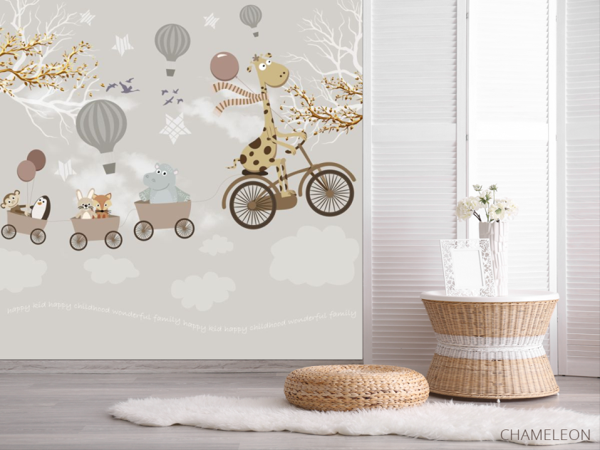 Фотошпалери Лисички на воздушных шариках - 2