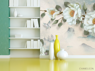 Фотошпалери Квіти на бірюзовому тлі - 3