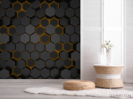 Фотошпалери шестикутники 3д - 2