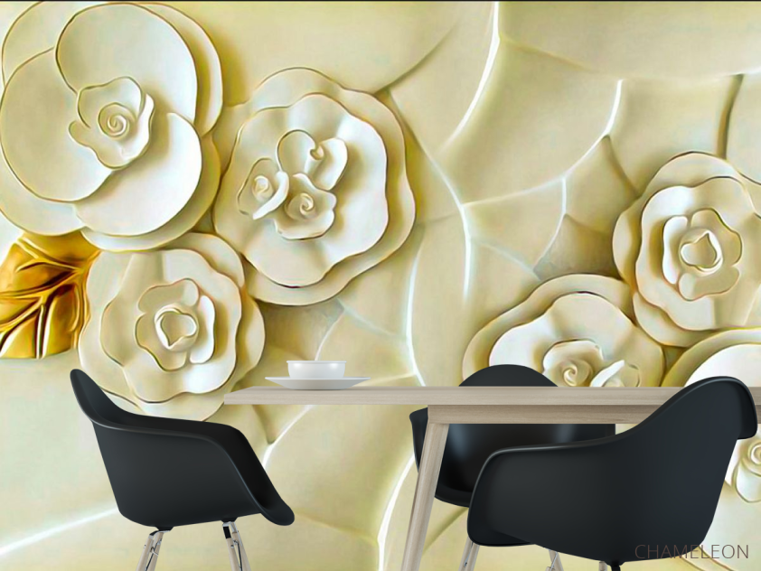 Фотошпалери Керамічні квіти кольору слонової кістки - 1