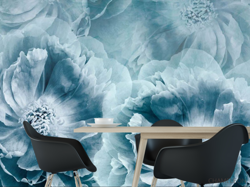 Фотошпалери бірюзові квіти - 1