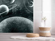 Фотошпалери дизайнерські планети коричневий відтінок - 2