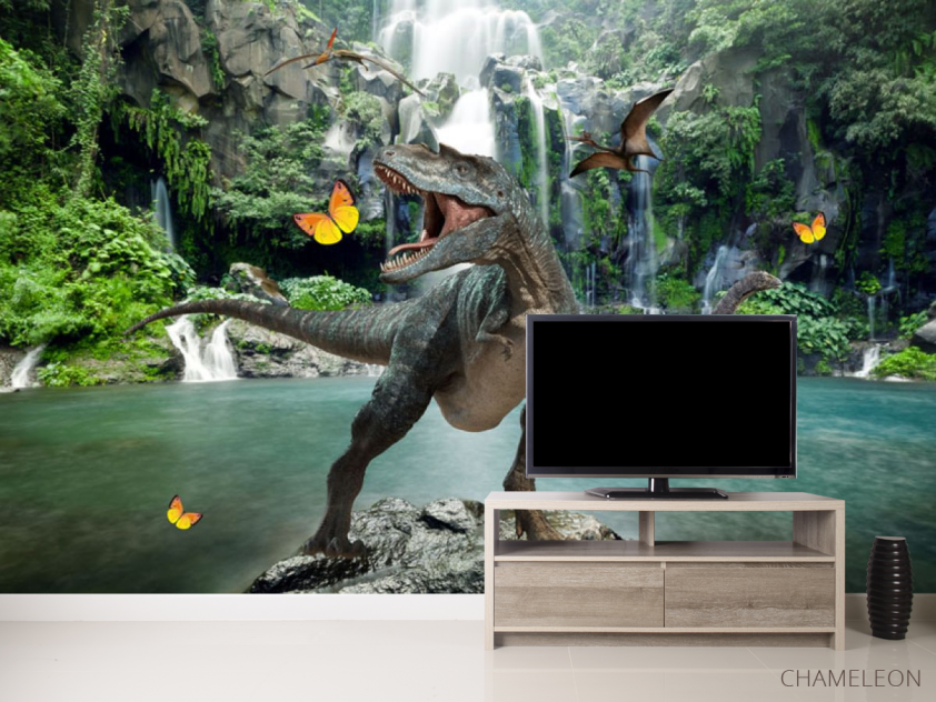 Фотообои Динозавр у водопада - 2