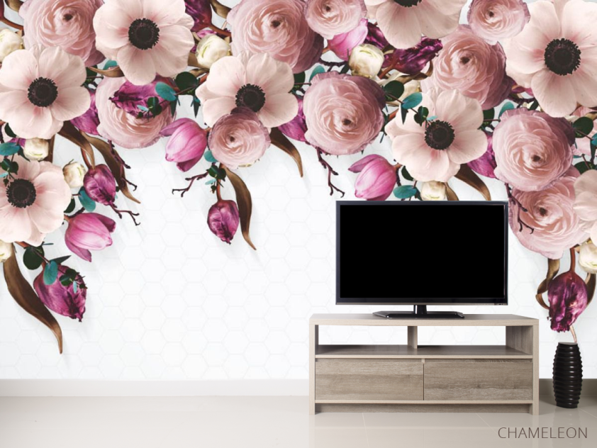 Фотообои Розовый микс из цветов - 2