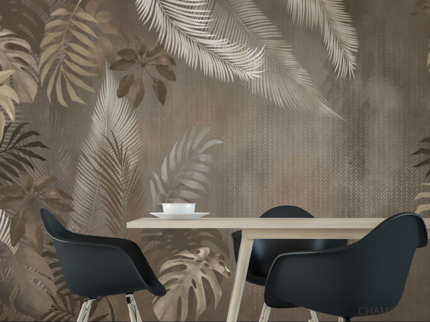 Фотошпалери Коричневі тропічні листя - 1