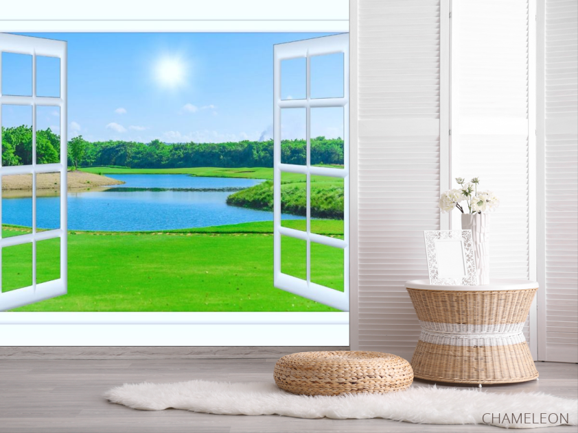 Фотошпалери озеро за вікном - 2