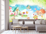 Фотообои Акварельне домики и мишки - 3