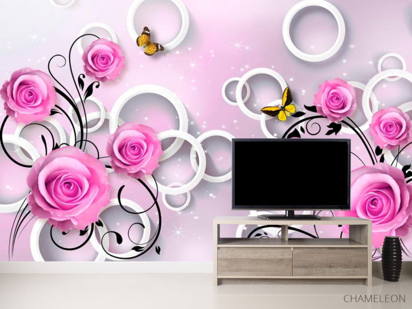 Фотообои Розы сиреневые 3d - 2