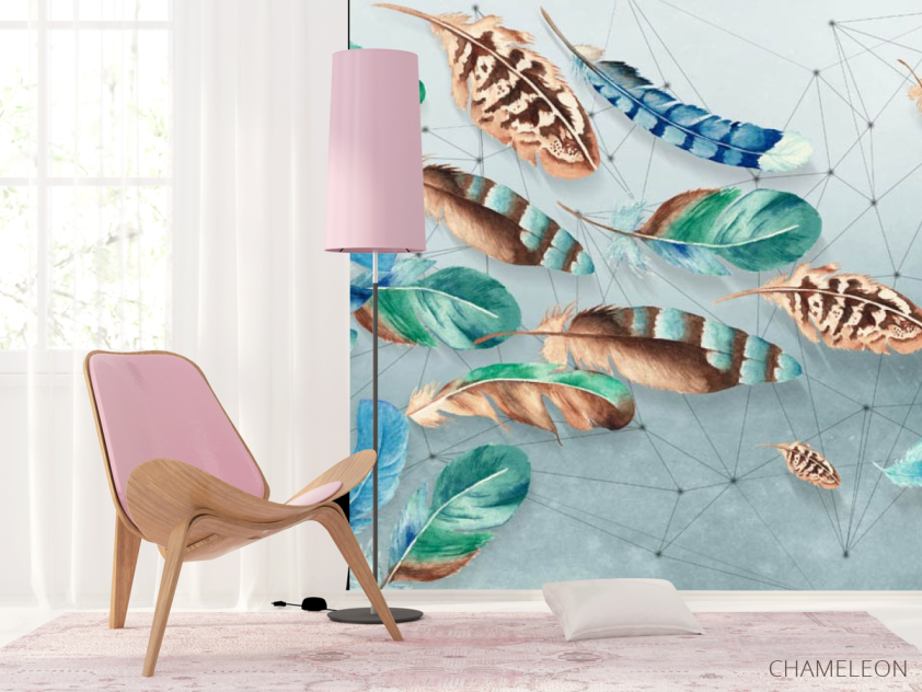 Фотошпалери Кольорові пір'я - 4