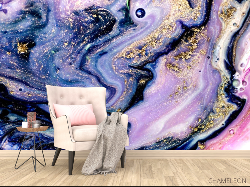 Фотообои Фиолетовый Fluid art - 4