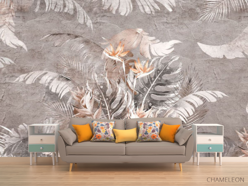 Фотообои Тропические листья коричневые - 1