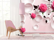 Фотошпалери 3д троянди і кола - 4