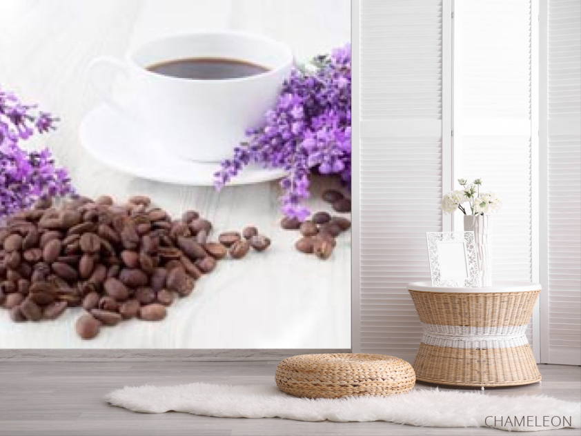Фотошпалери Кава, квіти - 2