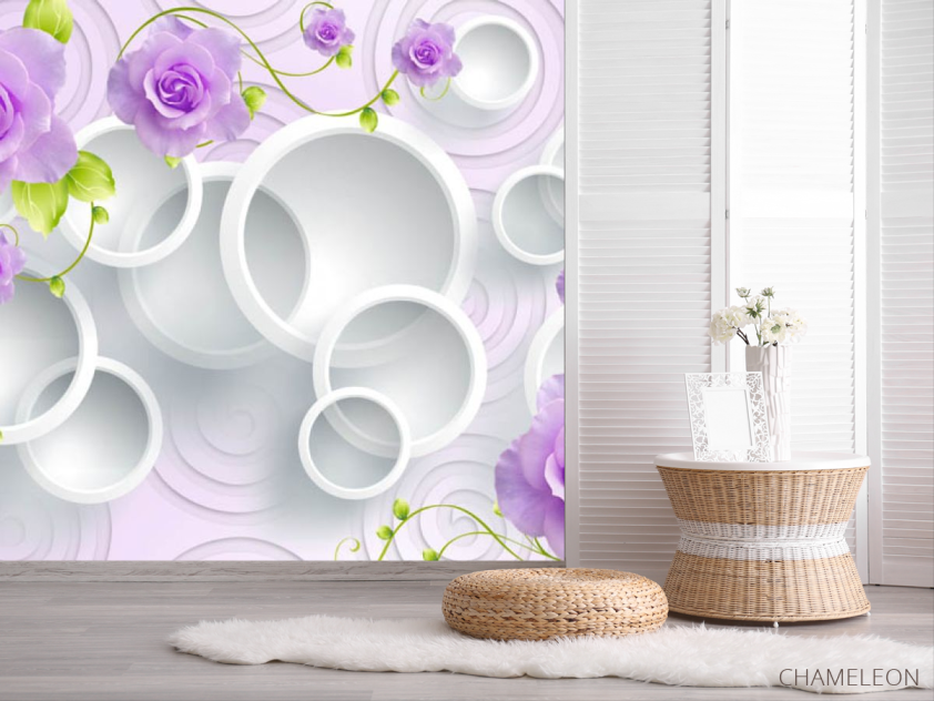 Фотошпалери троянди на 3Д тлі - 2